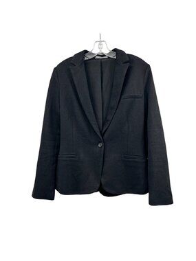 Olivia Moon Womens Blazer Single Button Black/Gray Size Small Soft Knit